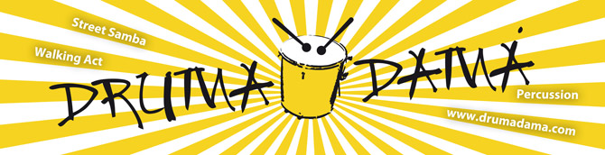Banner-Gestaltung für die Percussiongruppe Drumadama